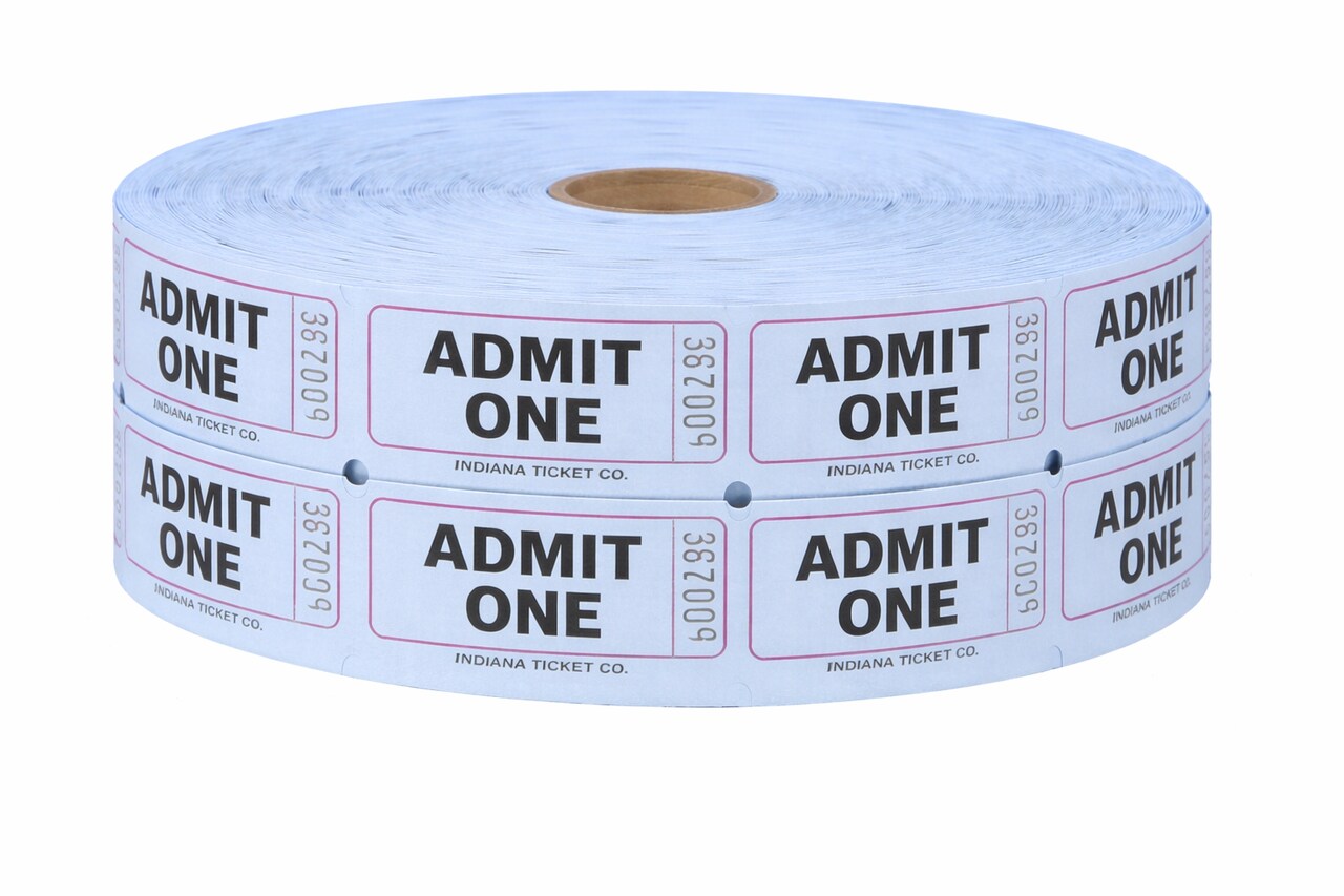 Admit One Double Raffle Tickets Roll – Blue, 2,000 Count | Carnival, Classroom & Event Tickets